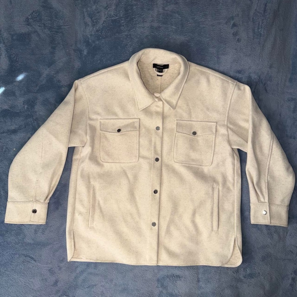 Forever 21 cream & tan button-up jacket